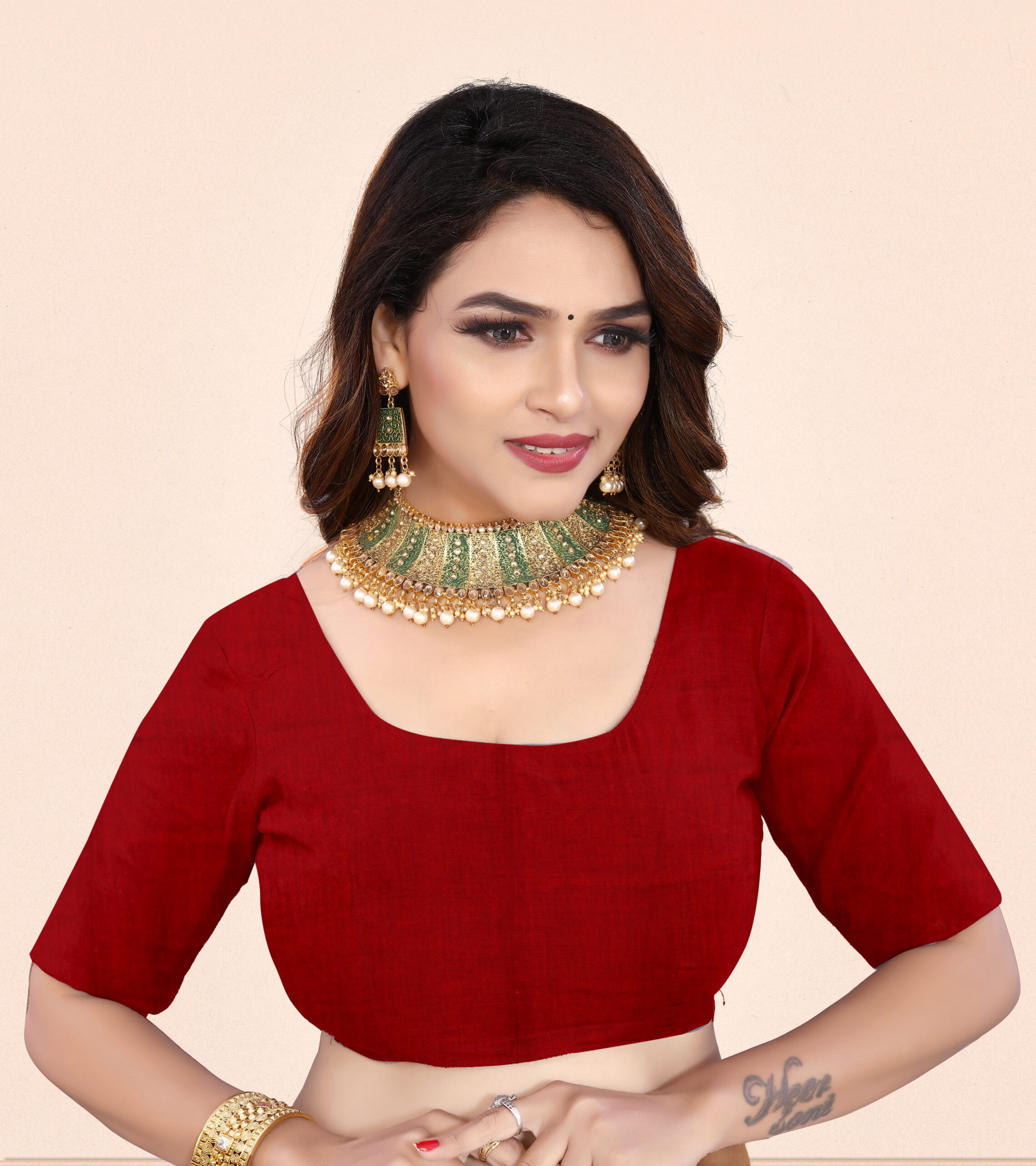 Printed Viscose Muslin Saree in Mustard Yellow & Maroon with Chit Pallu - Image 5