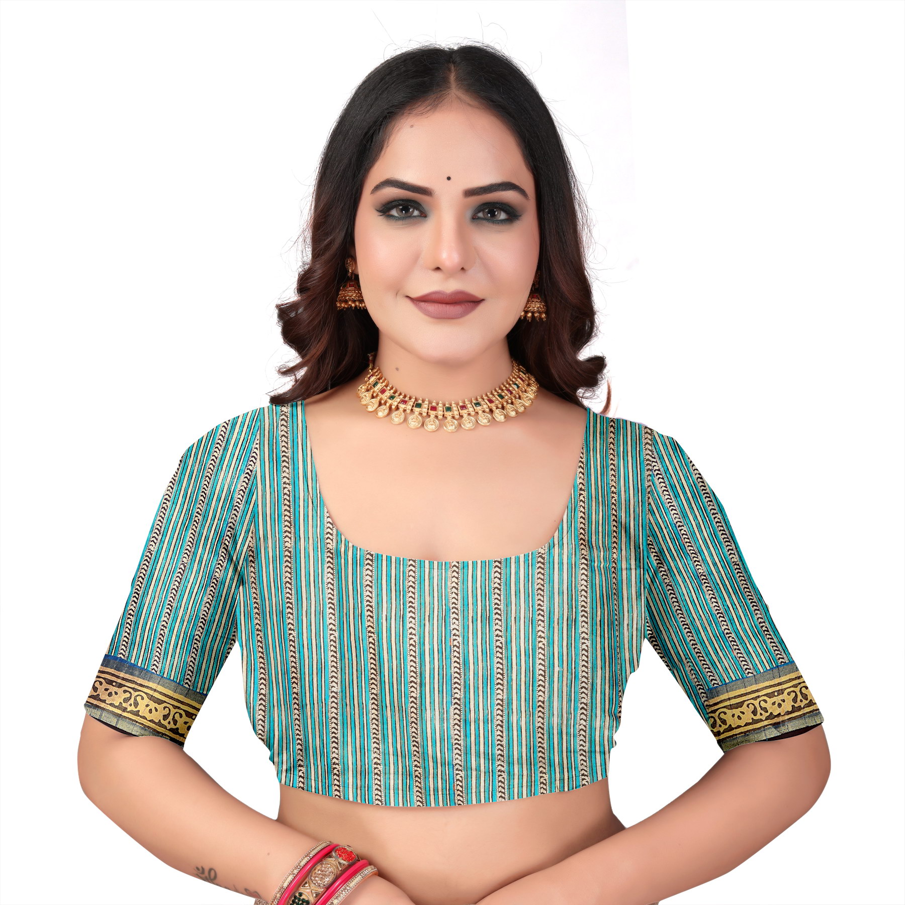 Elegant Beige Tusser Matka Silk Saree with Floral Print & Small Jari Patta Border - Image 5